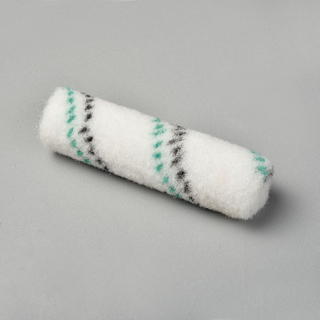 4 inch polyester chemische vezeldraad 12mm lengte groen en zwart dubbele strepen verfrolkap